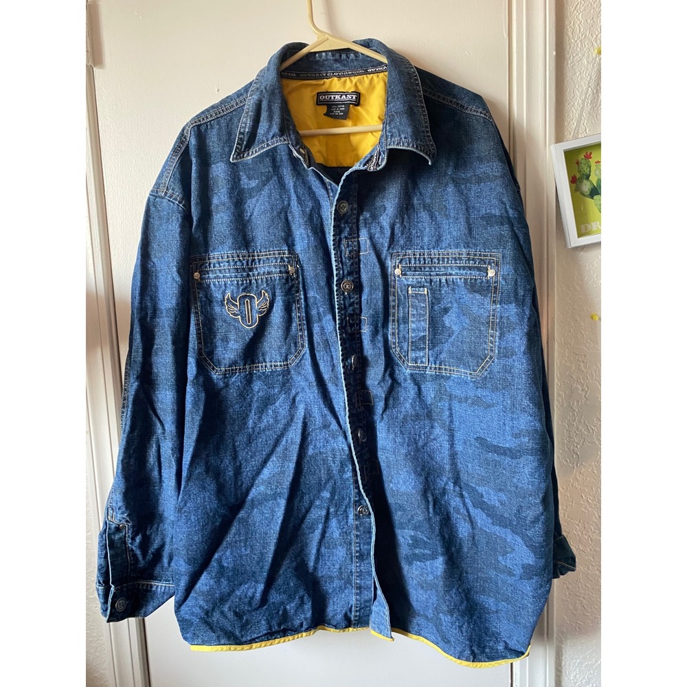 OutKast Clothing Company Denim Jacket Coat Rap Hip Hop Andre‎ 3000 Y2K XXXL 3XL